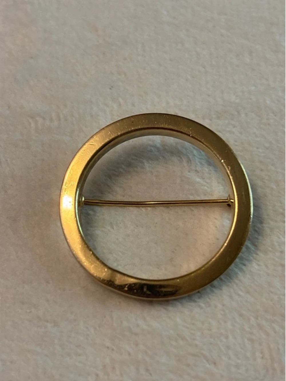 Castle Cliff Gold Tone Circle Brooch